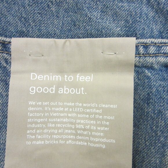 New Everlane The Curvy 90s Cheeky Straight Jean Sz 28x29 Blue 100% Organic Ctton - Picture 7 of 15